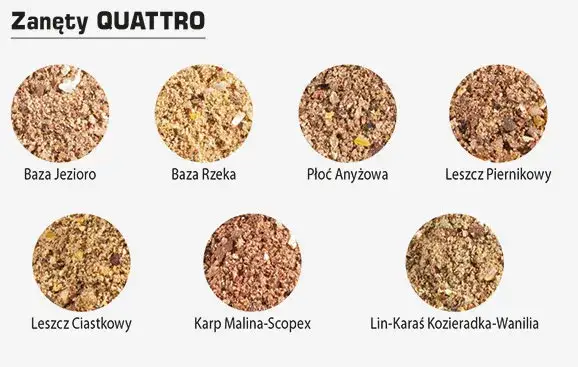 różne składniki zanęty na leszcza rzeka