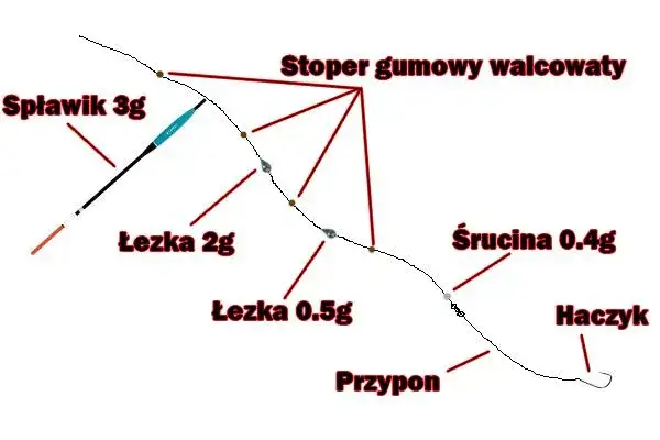 zestaw ze spławikiem przelotowym